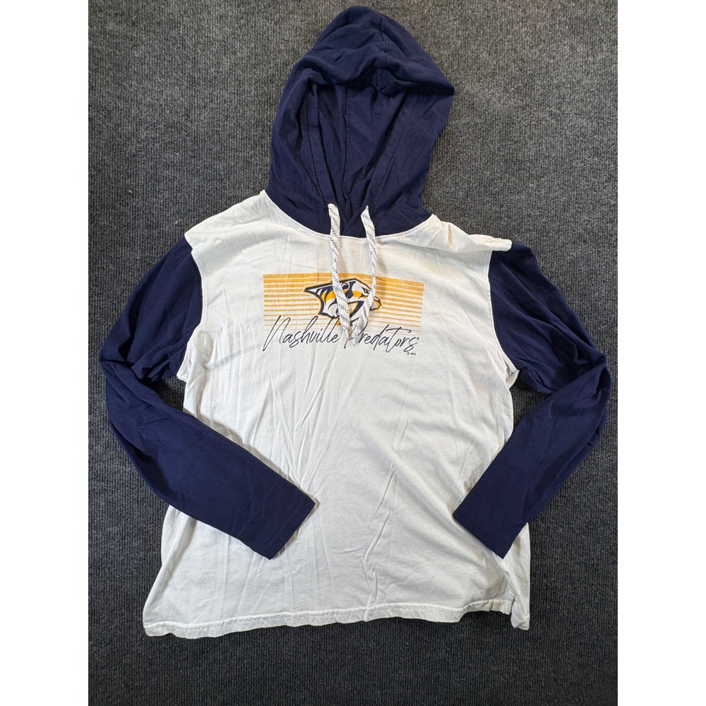NHL Nashville Predators Youth XL Hooded Long Sleeve Colorblock Graphic T-Shirt